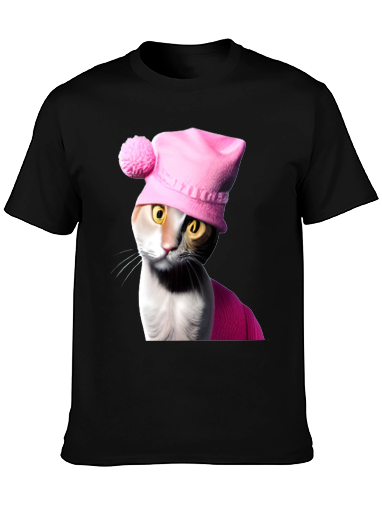 Cat in Pink Hat T-Shirt