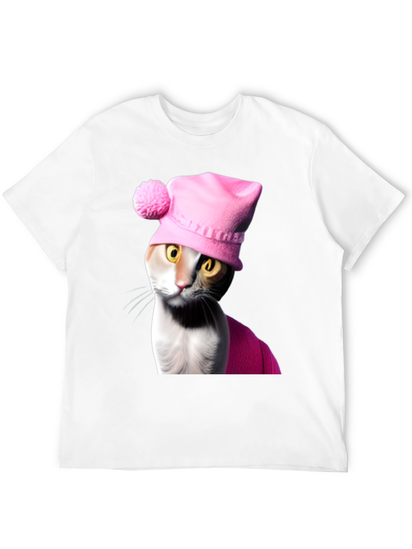 Cat in Pink Hat T-Shirt