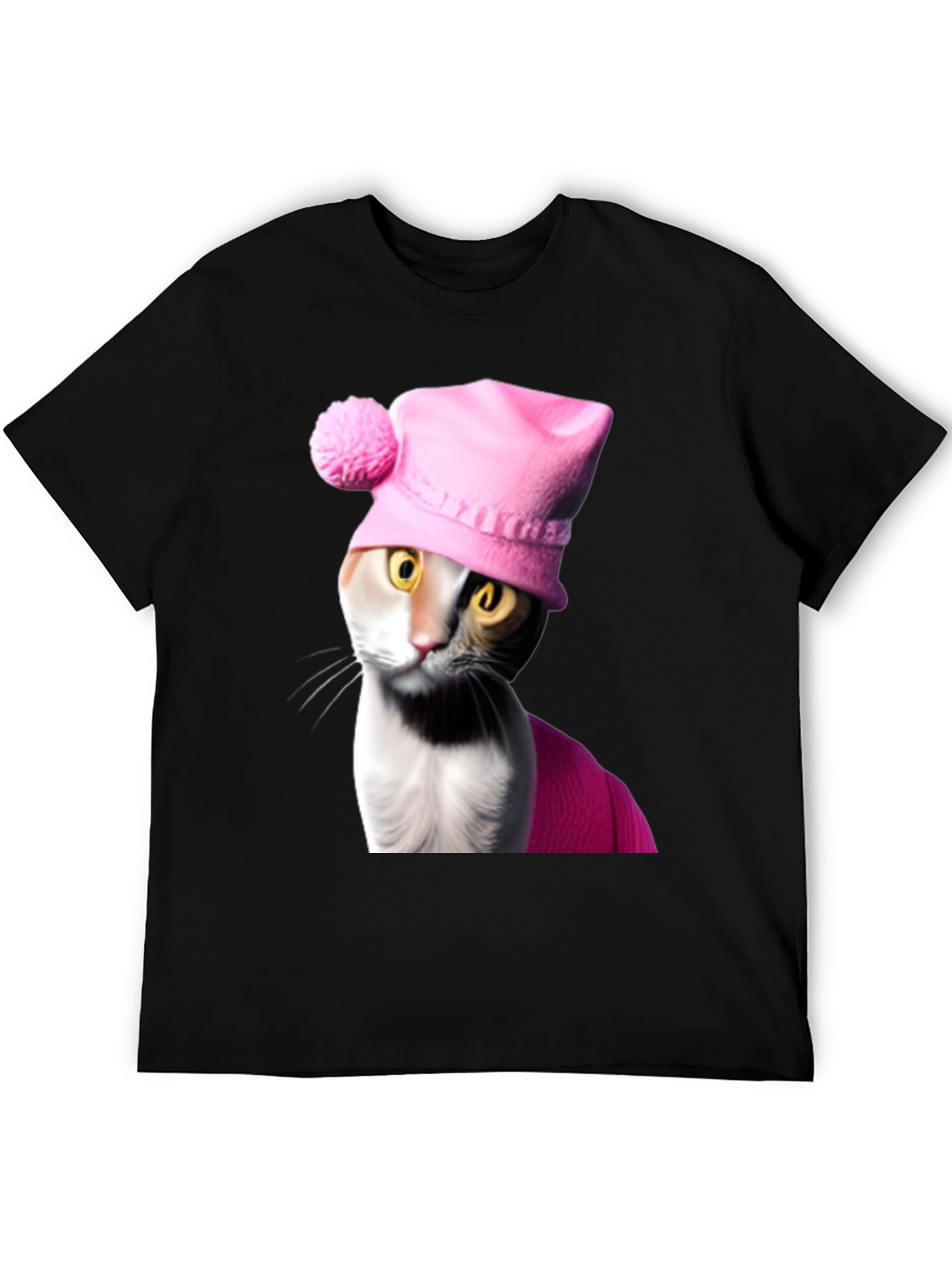 Cat in Pink Hat T-Shirt