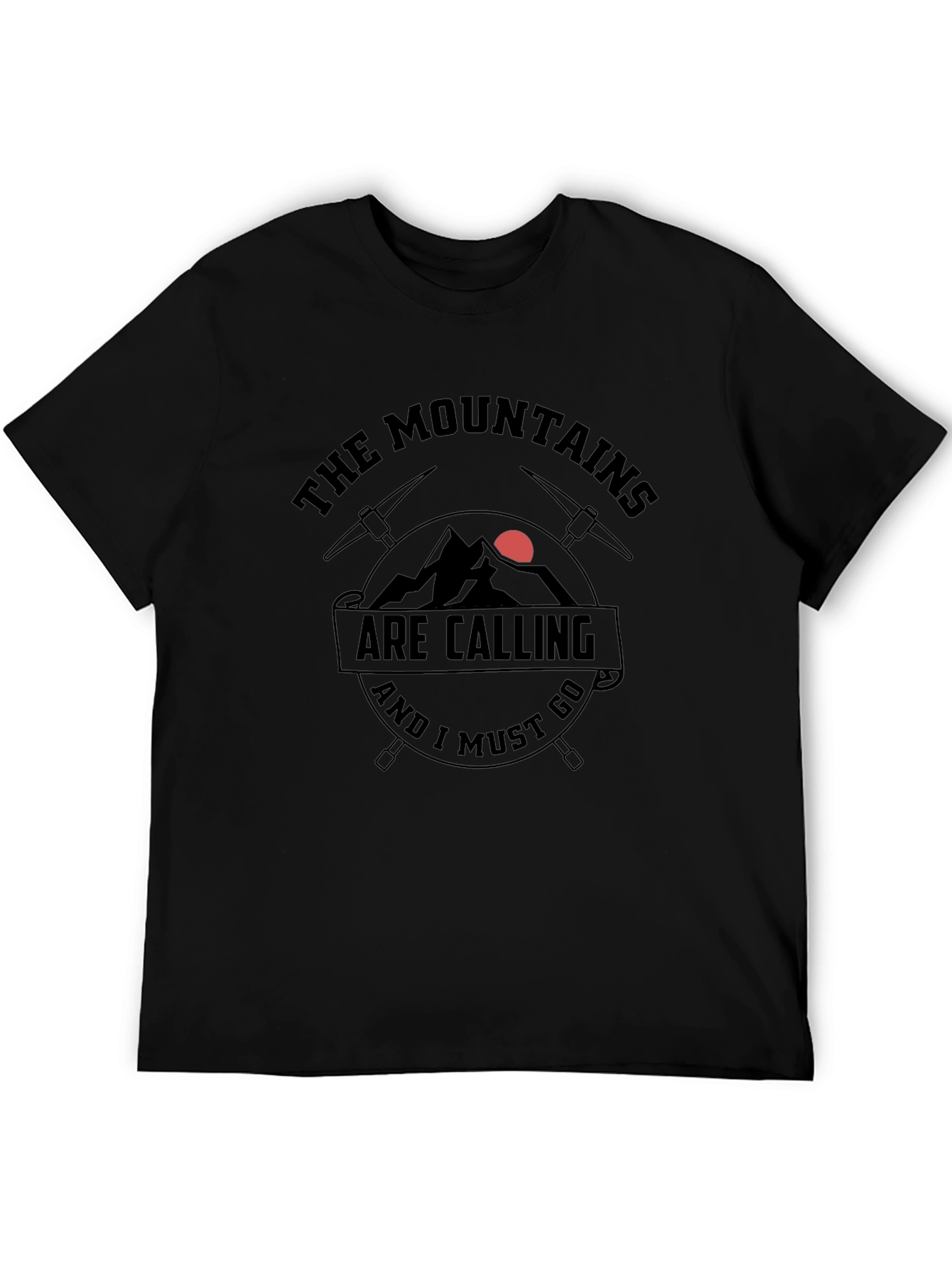 Mountains are Calling Black T-Shirt