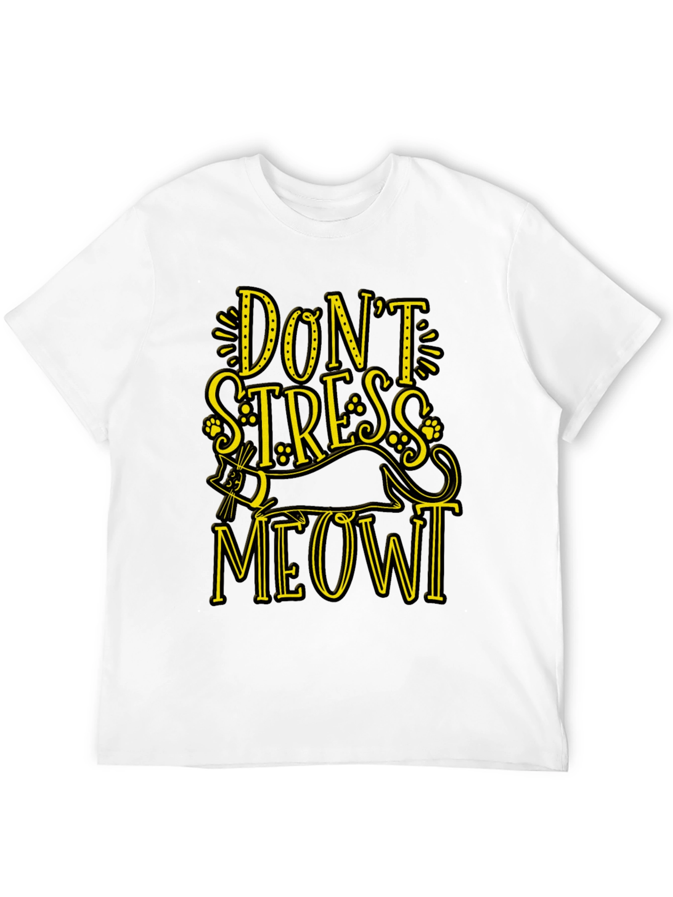 Dont Stress Meowt Black Graphic Tee