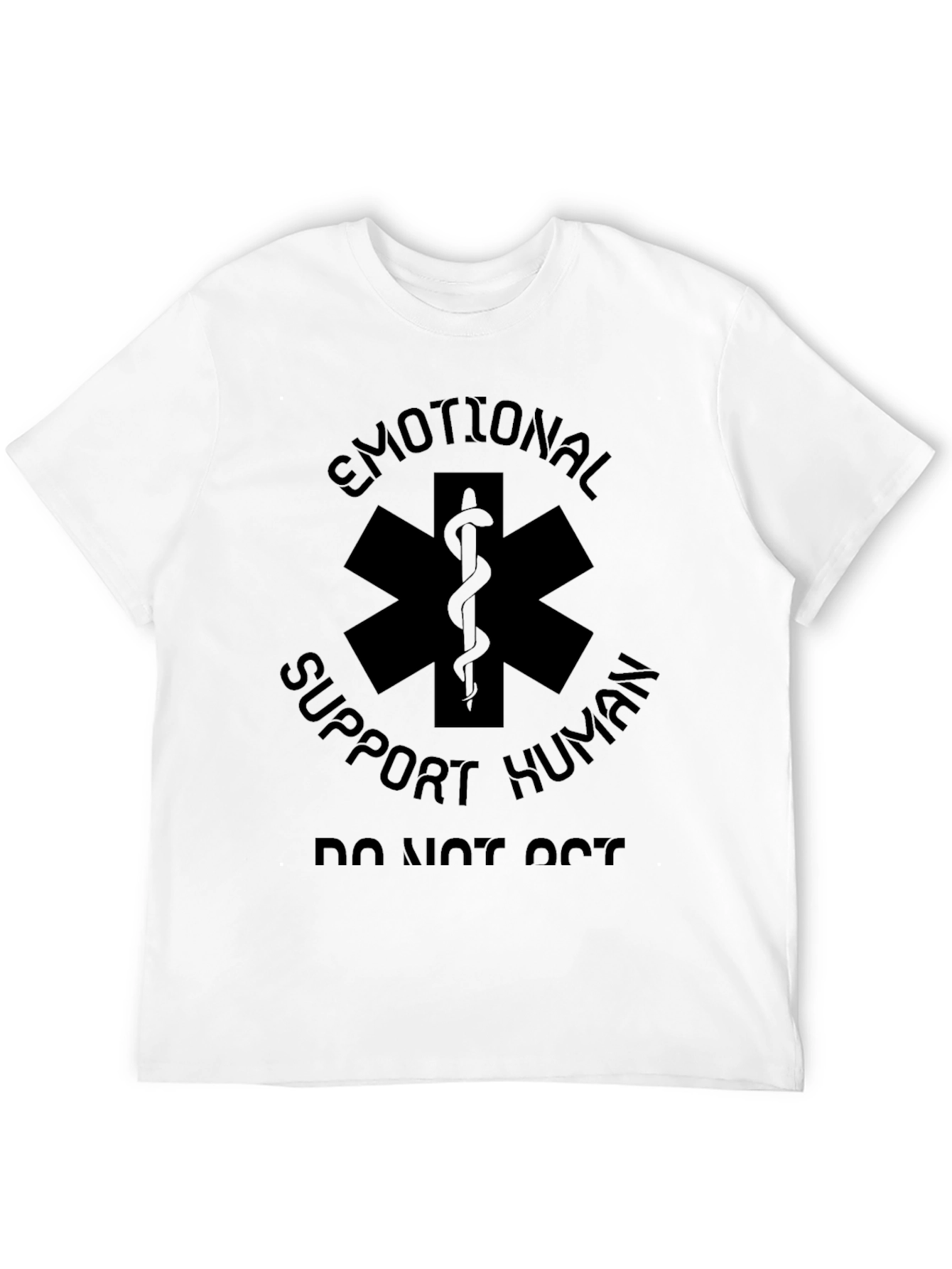 Emotional Support Human Star of Life Black T-Shirt