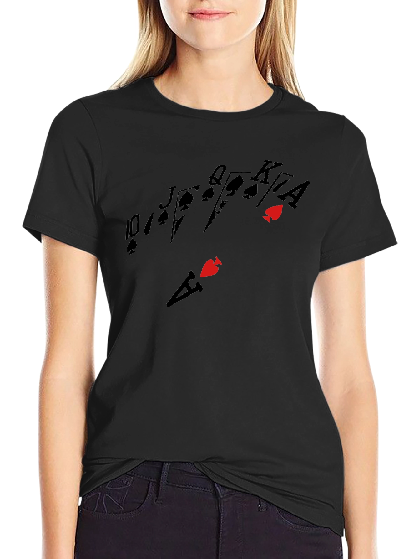 Royal Flush Graphic Black T-Shirt
