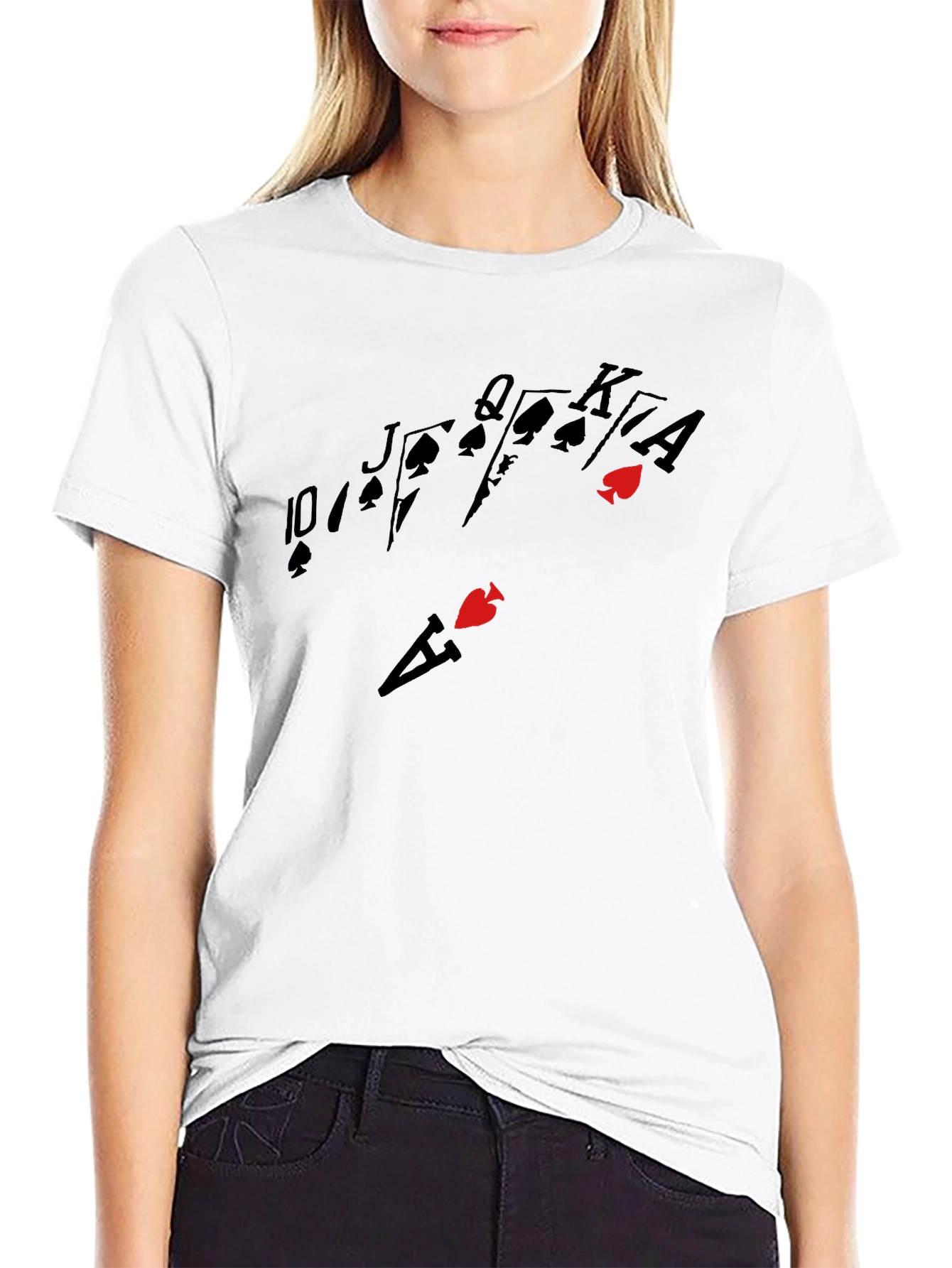 Royal Flush Graphic Black T-Shirt