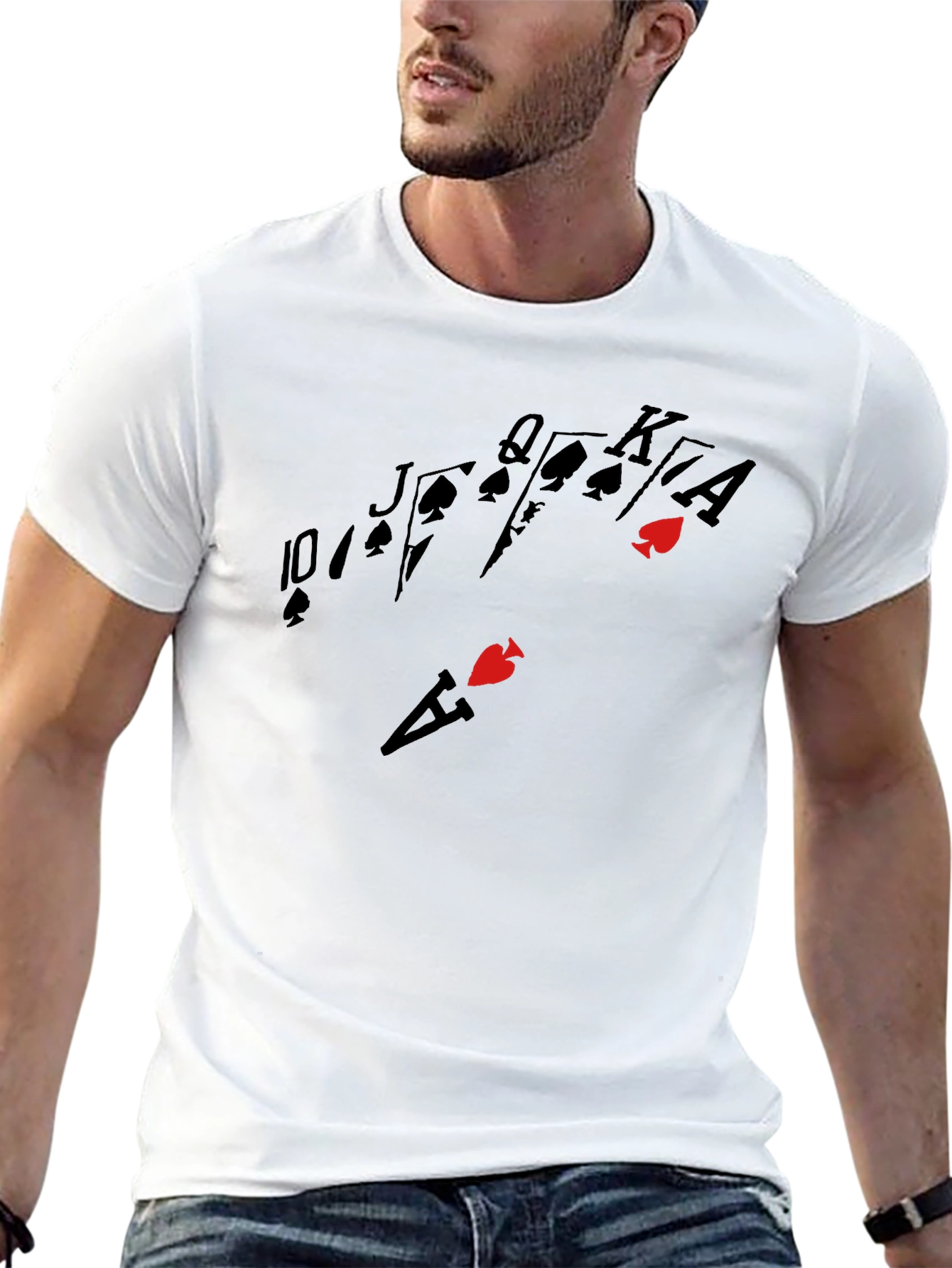 Royal Flush Graphic Black T-Shirt
