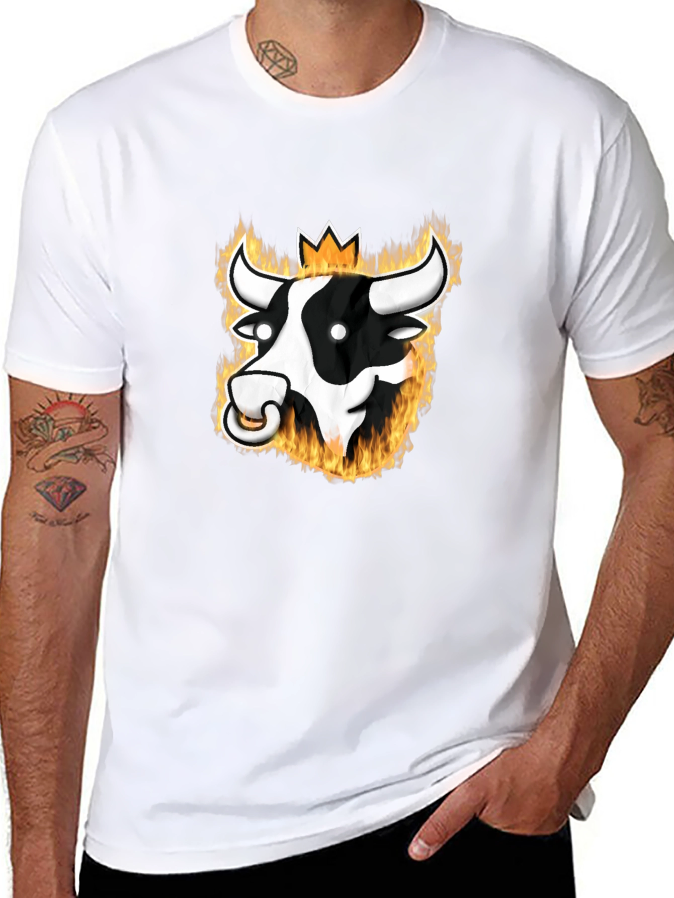 Flaming Bull Graphic Tee - Black T-Shirt