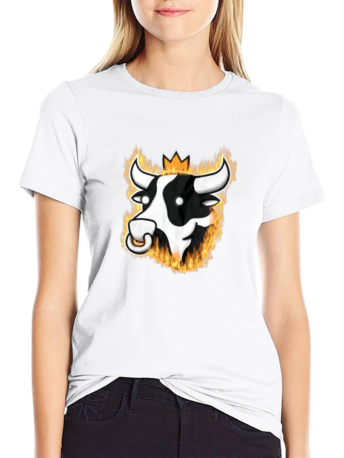 Flaming Bull Graphic Tee - Black T-Shirt