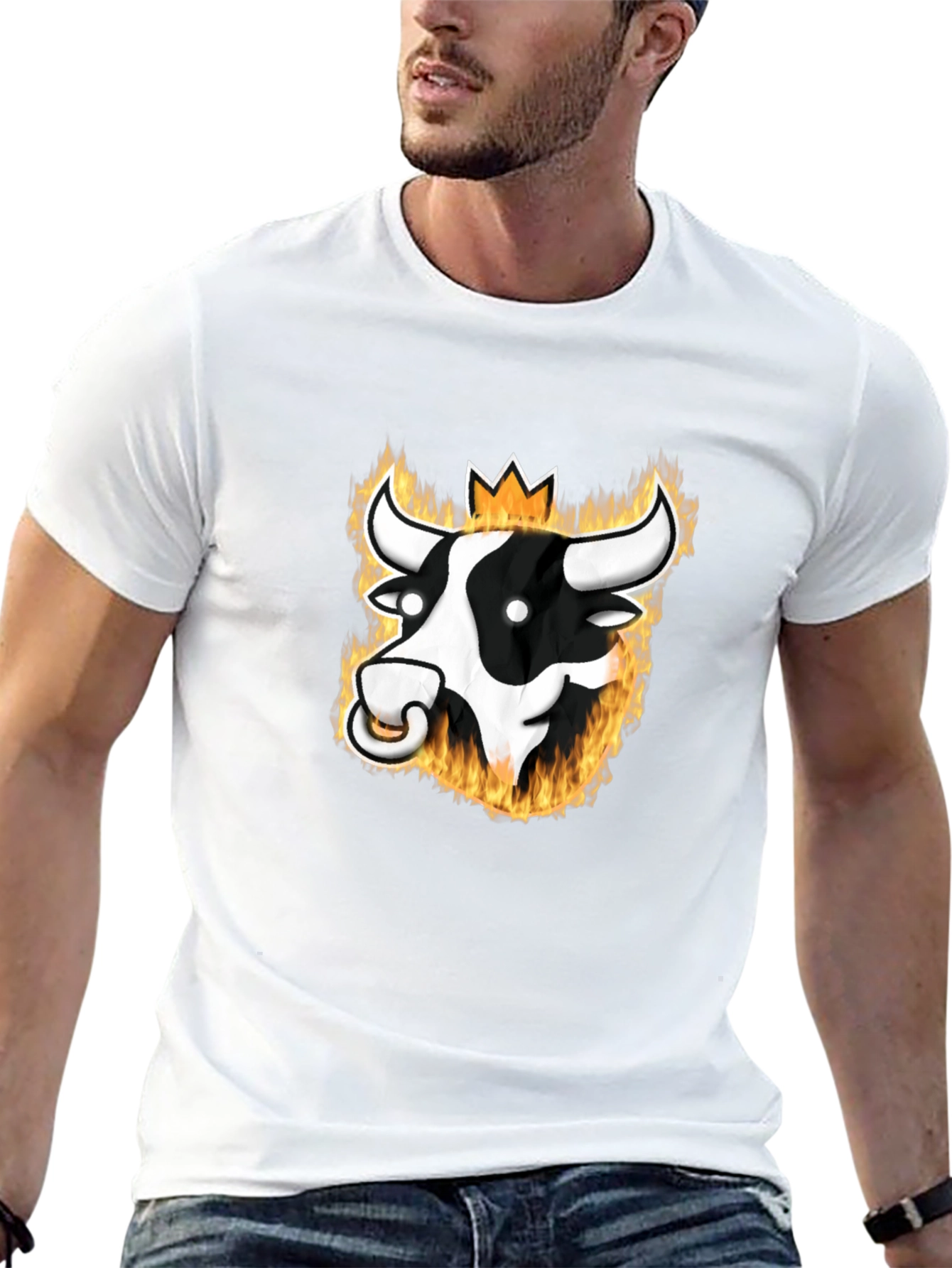 Flaming Bull Graphic Tee - Black T-Shirt