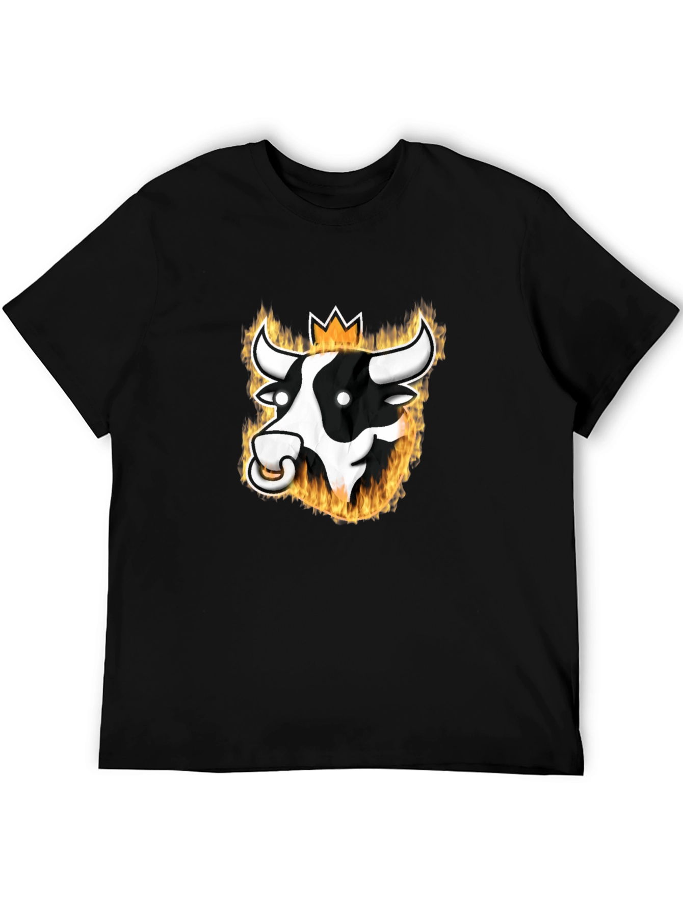 Flaming Bull Graphic Tee - Black T-Shirt