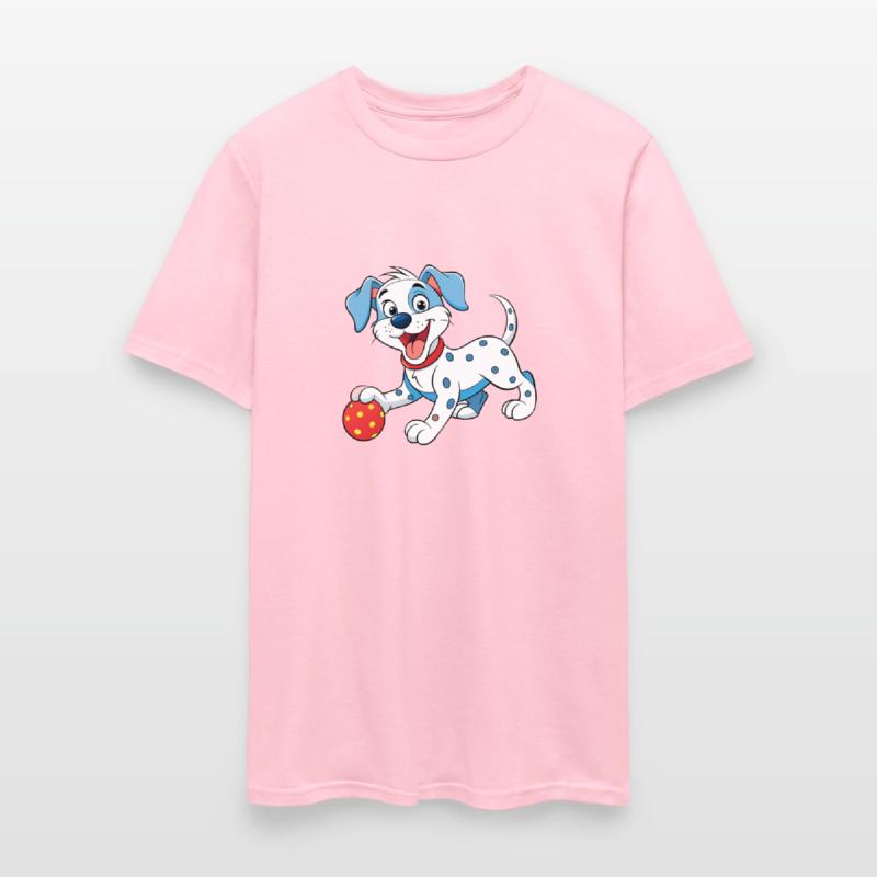 Happy Dalmatian Puppy Playing Ball Artwork Print