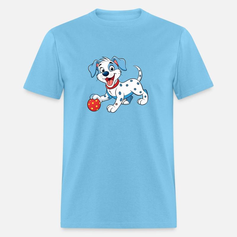 Happy Dalmatian Puppy Playing Ball Artwork Print