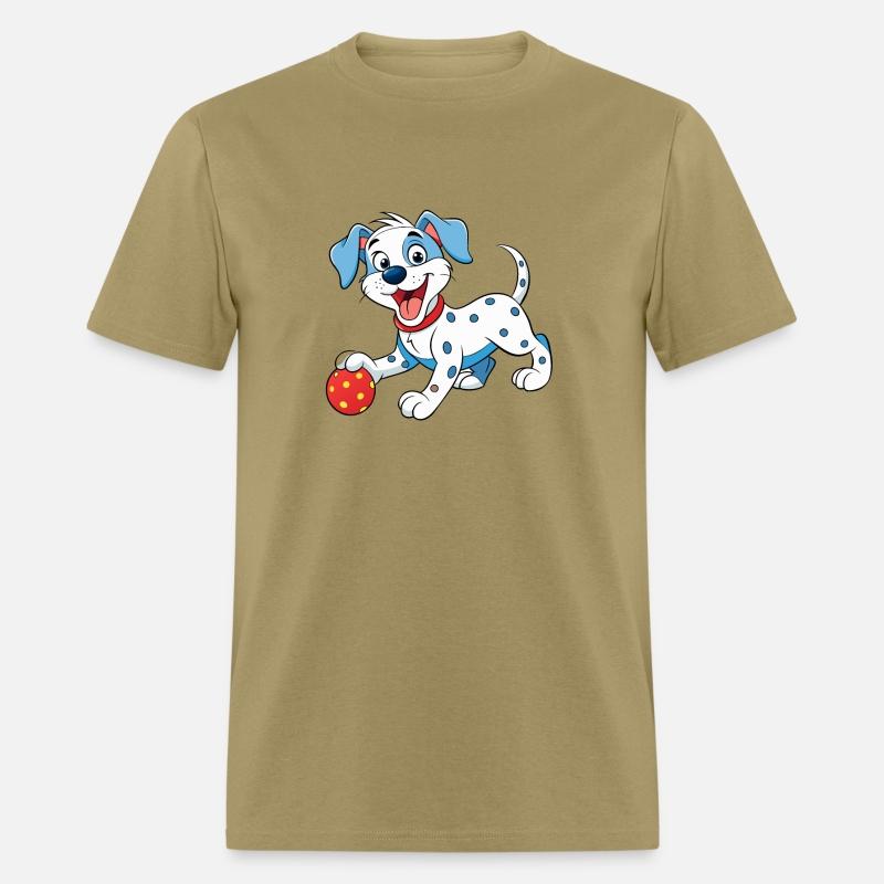 Happy Dalmatian Puppy Playing Ball Artwork Print