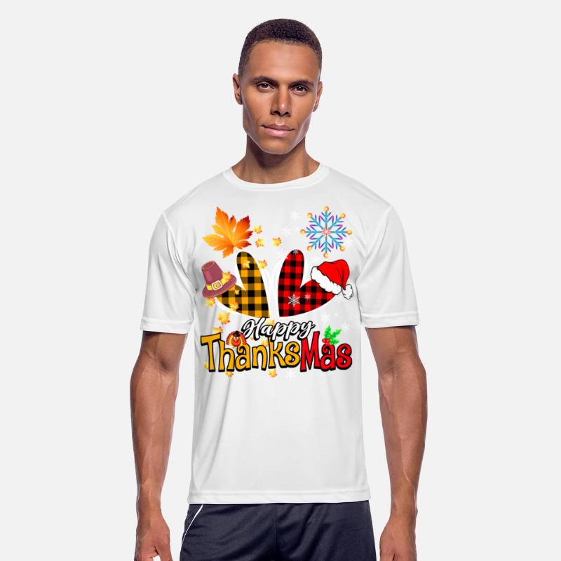 Happy Thanksmas Heart plaid Thanksgiving Christmas