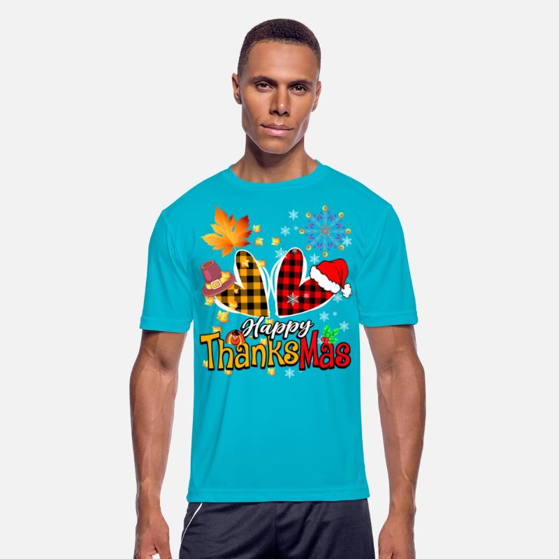 Happy Thanksmas Heart plaid Thanksgiving Christmas