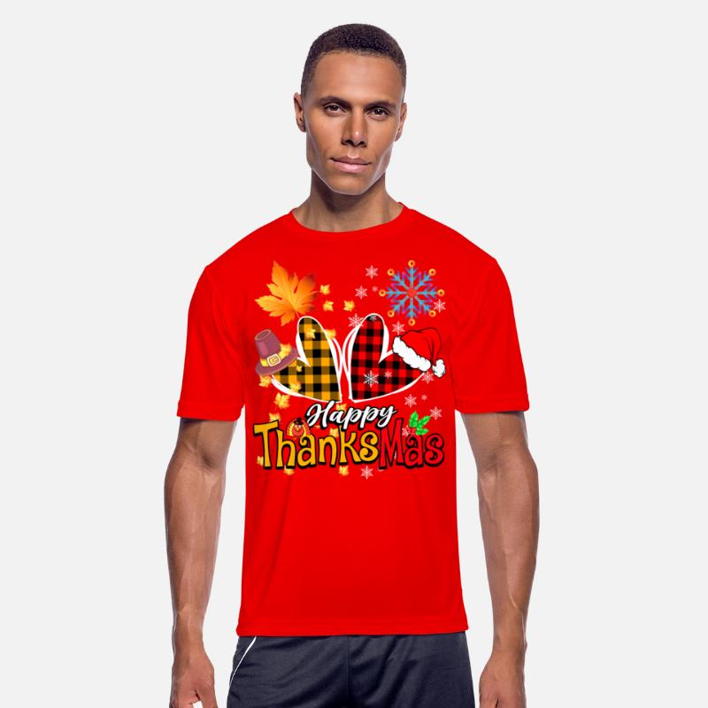 Happy Thanksmas Heart plaid Thanksgiving Christmas