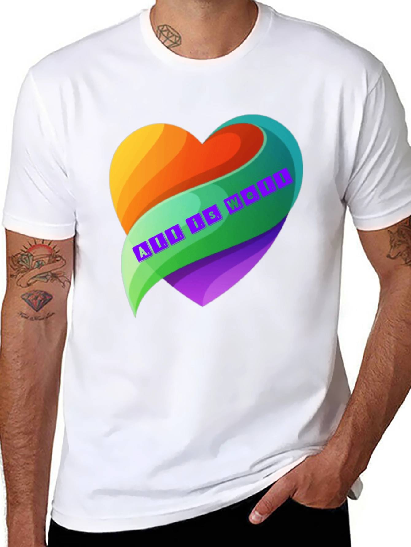 All is Well Heart Graphic T-Shirt