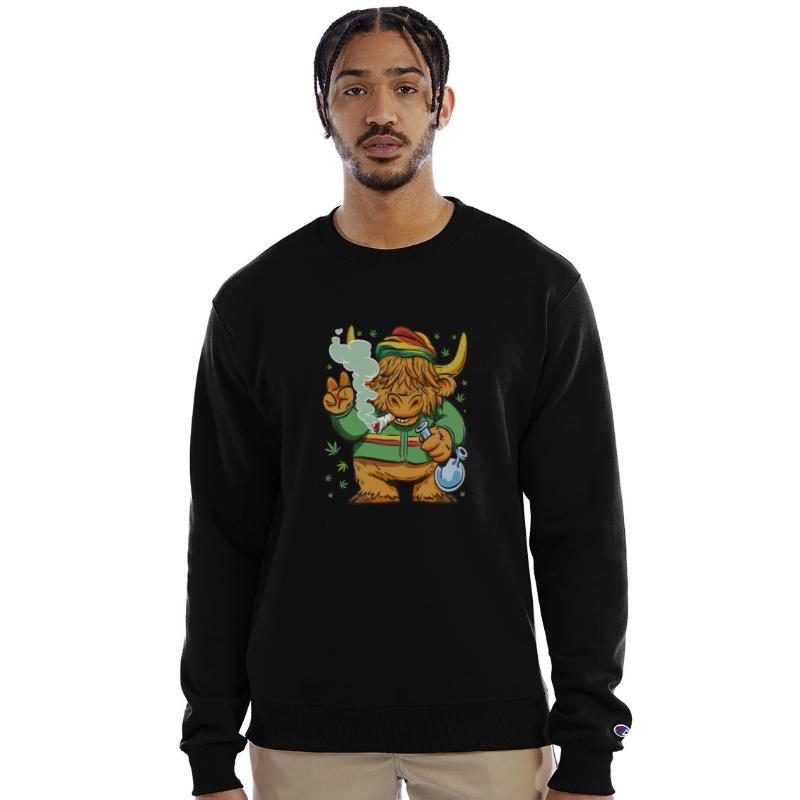 Highland Cow Smoking Weed