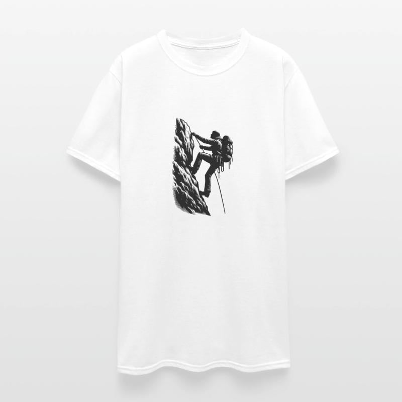 Hobby Mountaineer Climbing On The Mountain