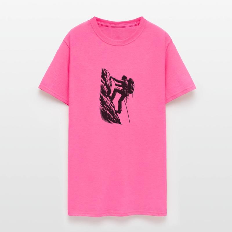 Hobby Mountaineer Climbing On The Mountain