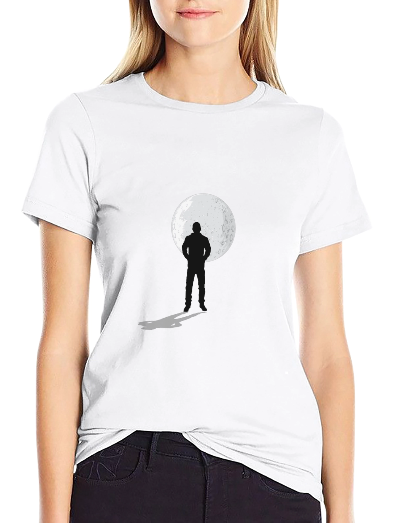 Silhouette Moon Graphic Black T-Shirt