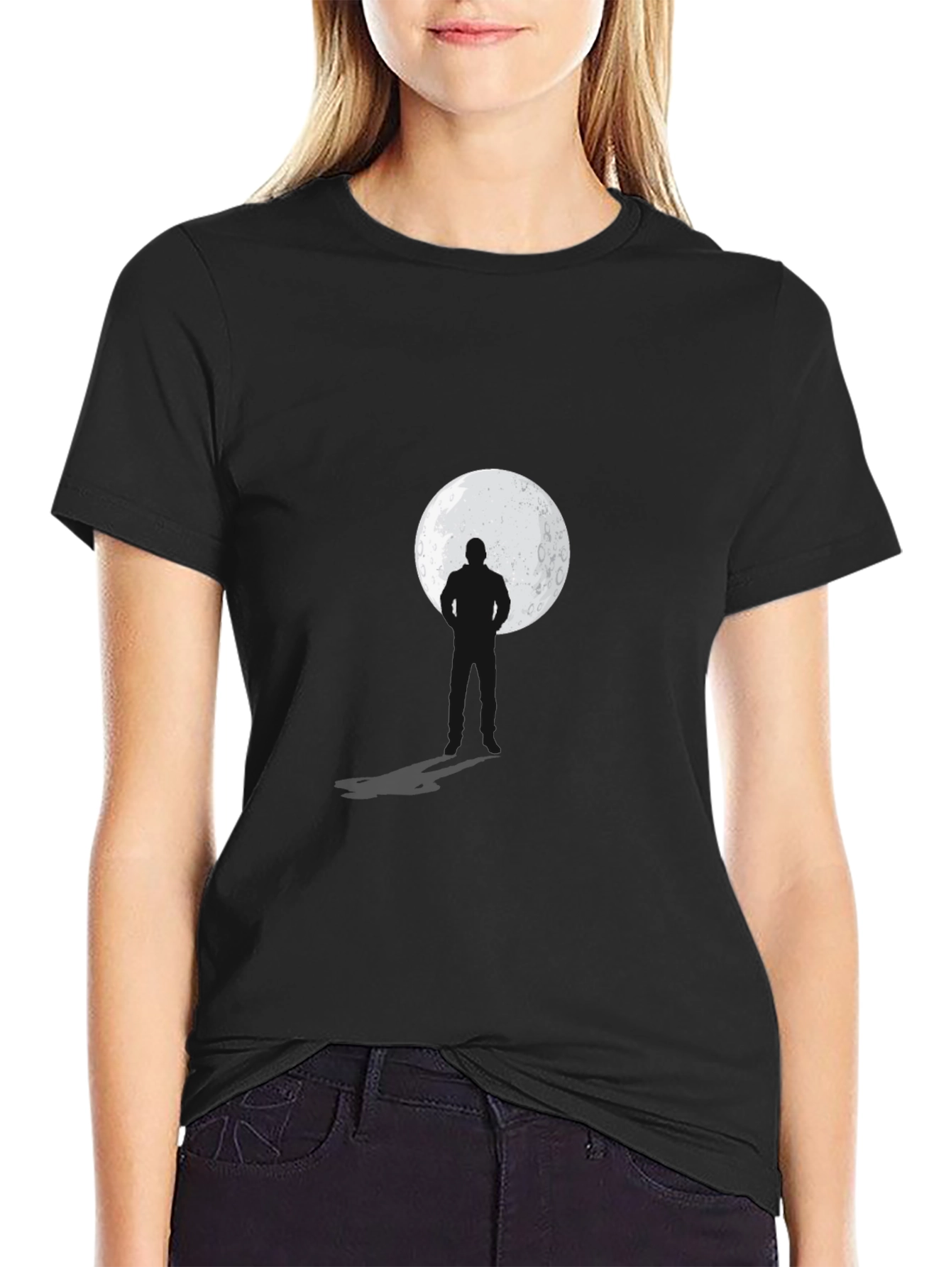 Silhouette Moon Graphic Black T-Shirt