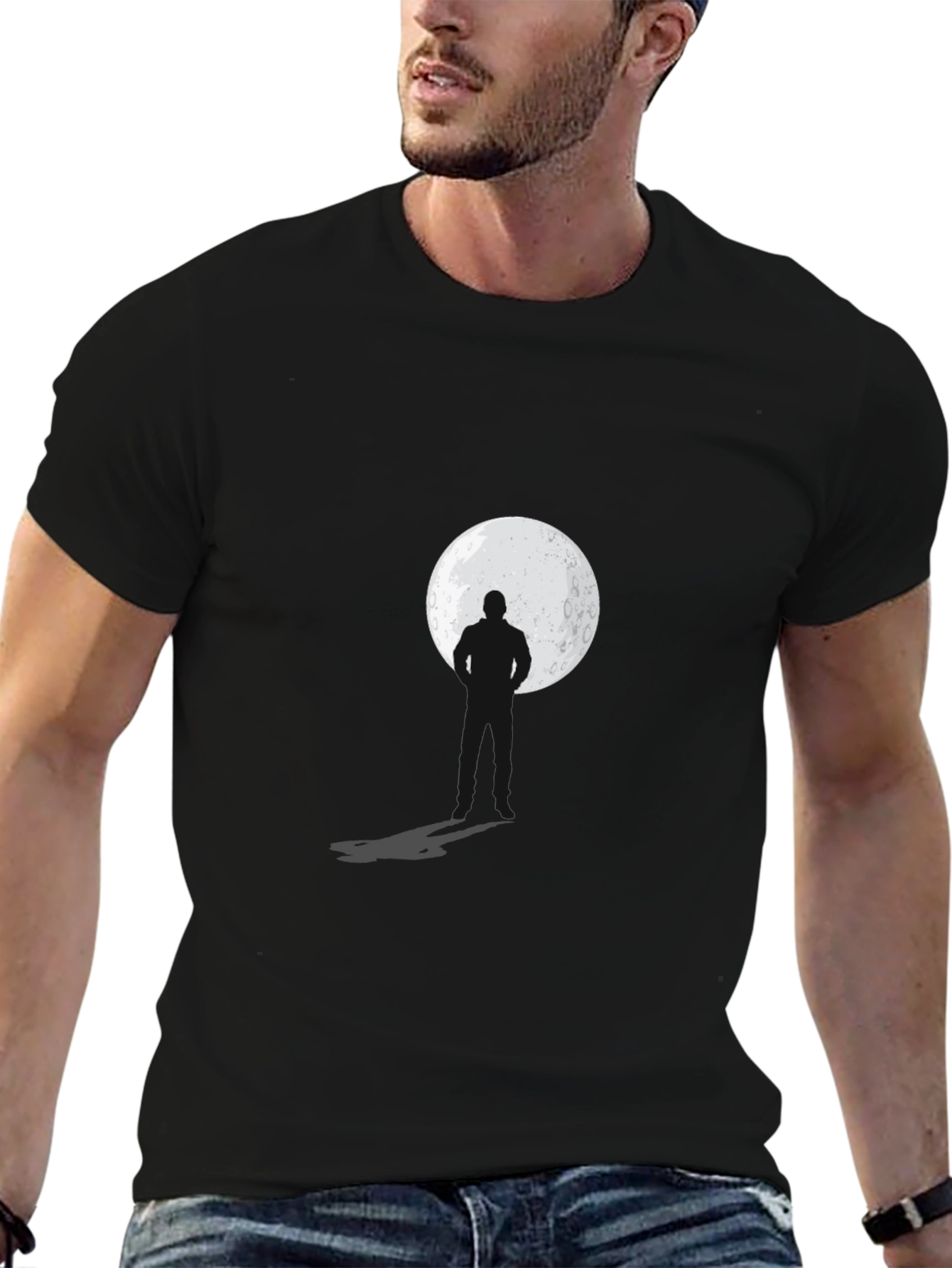Silhouette Moon Graphic Black T-Shirt