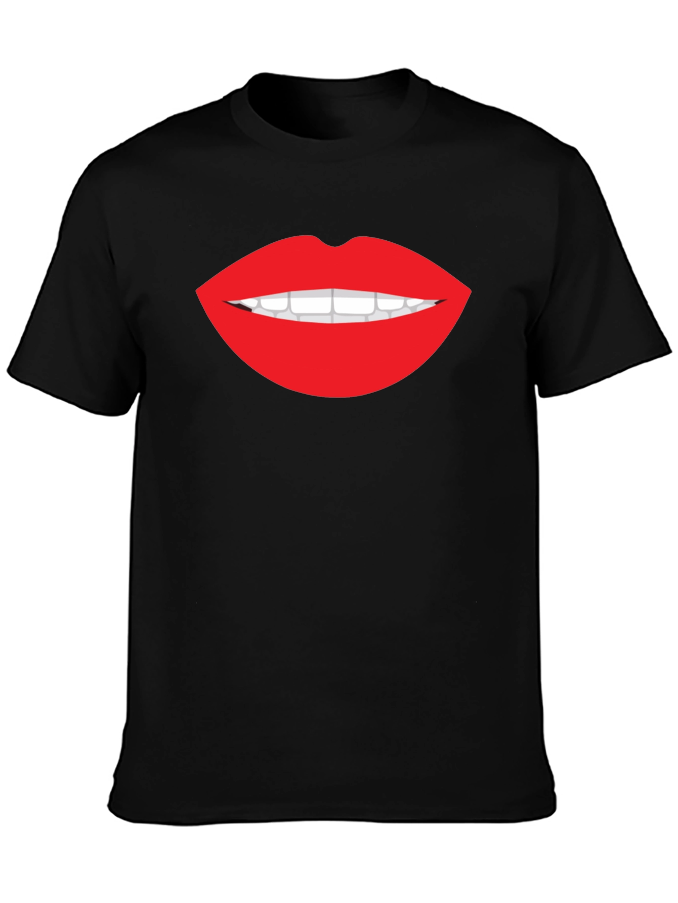 Bold Lip Graphic Tee - Stylish Black T-Shirt