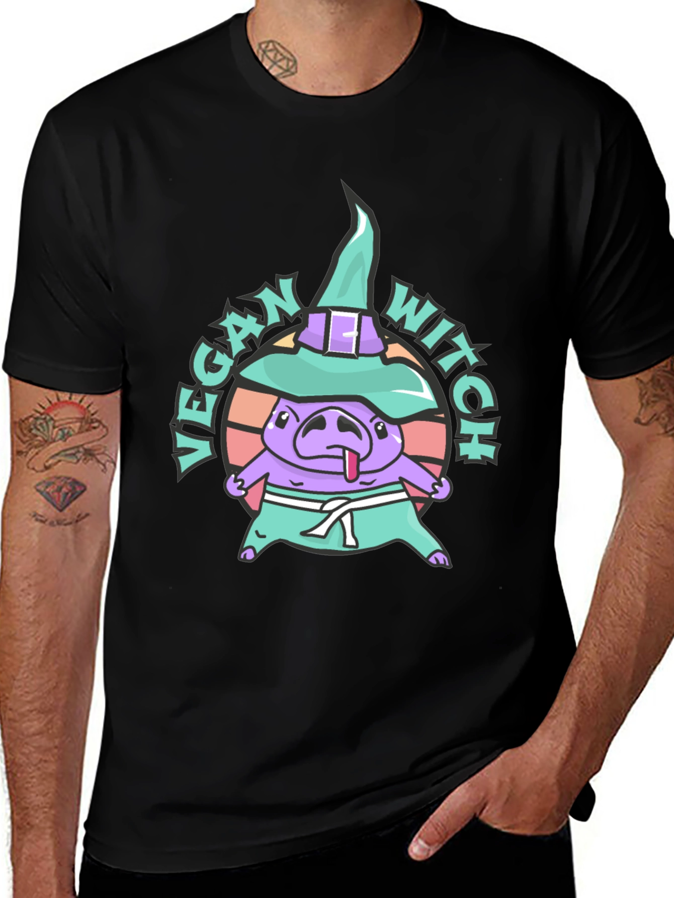 Vegan Witch T-Shirt - Karate Pig