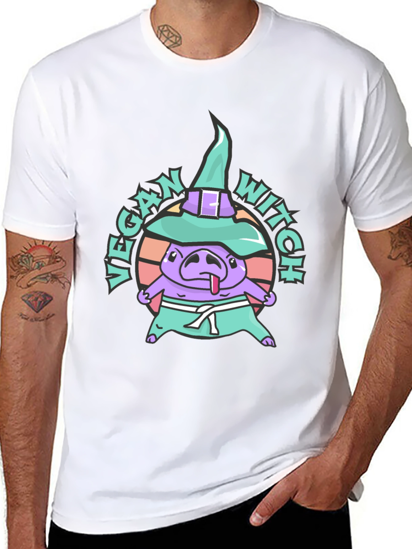 Vegan Witch T-Shirt - Karate Pig