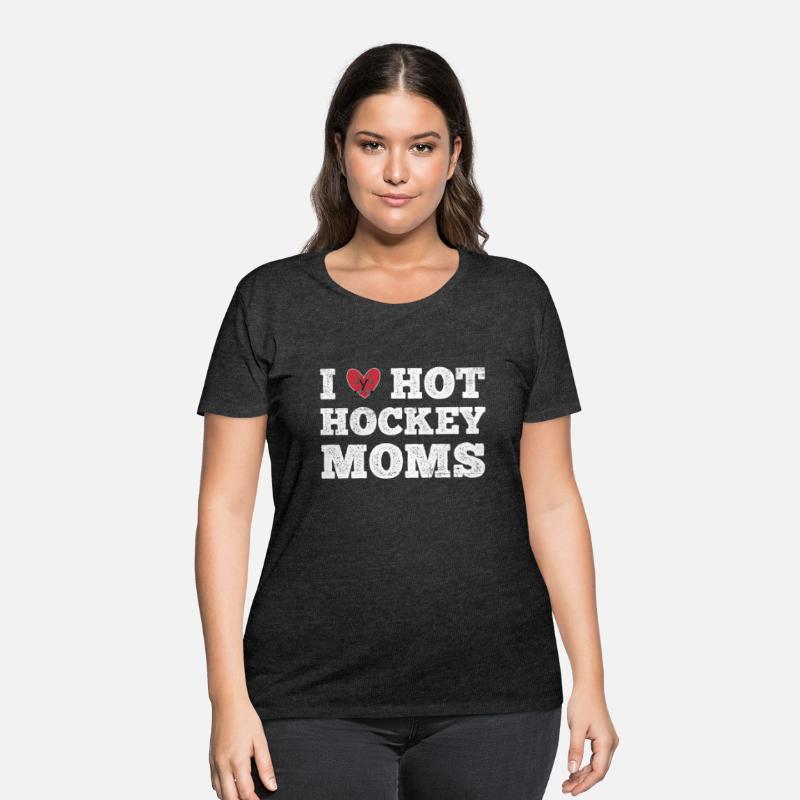 I Love Hot Hockey Moms Vintage Distressed