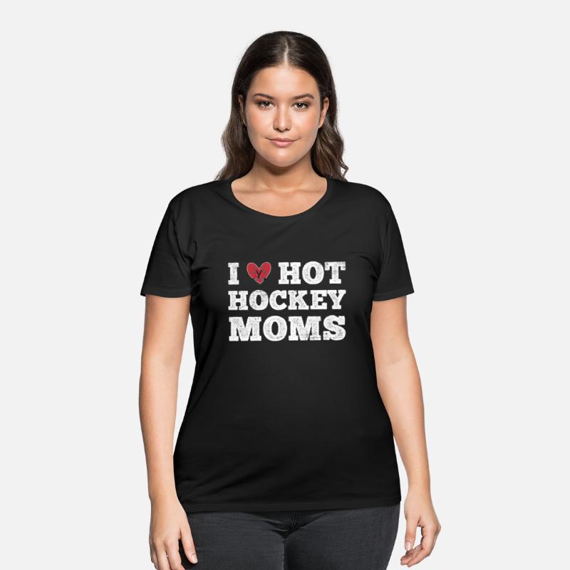 I Love Hot Hockey Moms Vintage Distressed