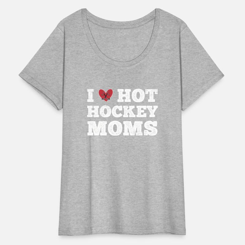 I Love Hot Hockey Moms Vintage Distressed