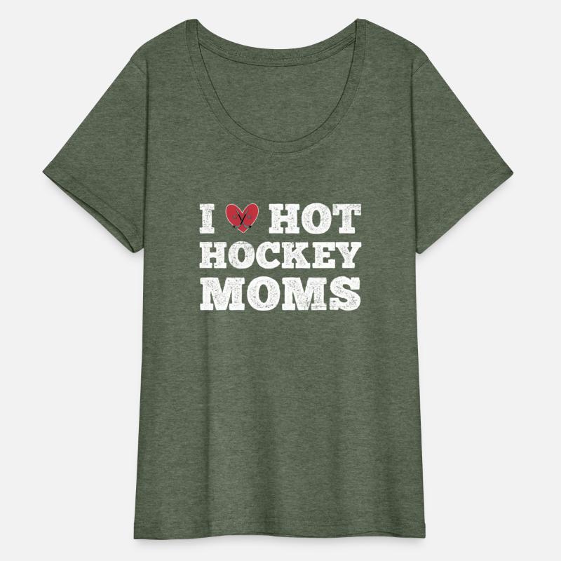 I Love Hot Hockey Moms Vintage Distressed