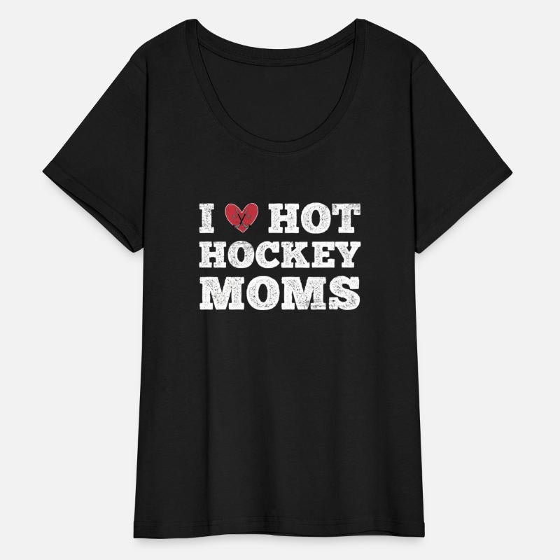 I Love Hot Hockey Moms Vintage Distressed