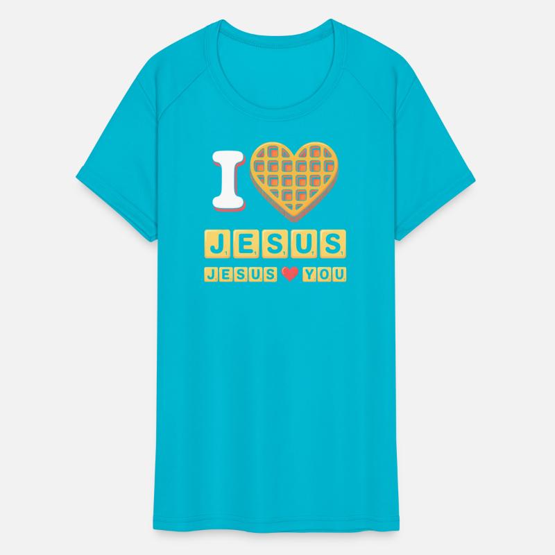 I Love Jesus Christian Breakfast Waffle Heart