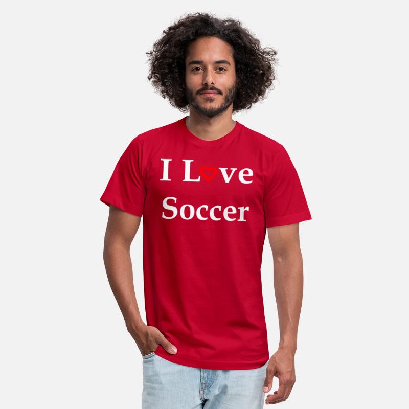 I Love Soccer Red Heart Text w