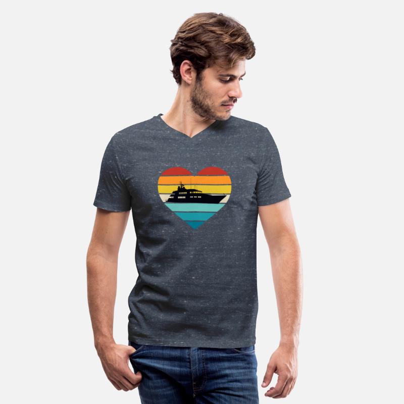 I Love Yacht Captain Ship Retro Sunset