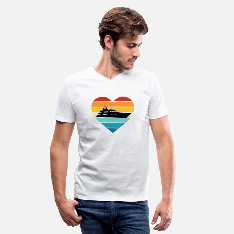 I Love Yacht Captain Ship Retro Sunset