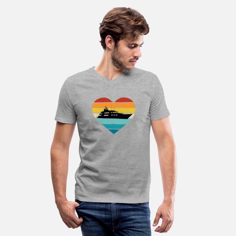 I Love Yacht Captain Ship Retro Sunset