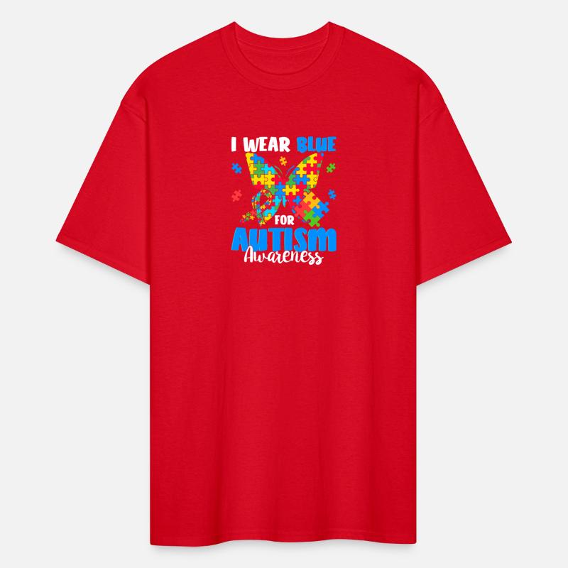 I Wear Blue Autism Awareness Butterfly Graphic