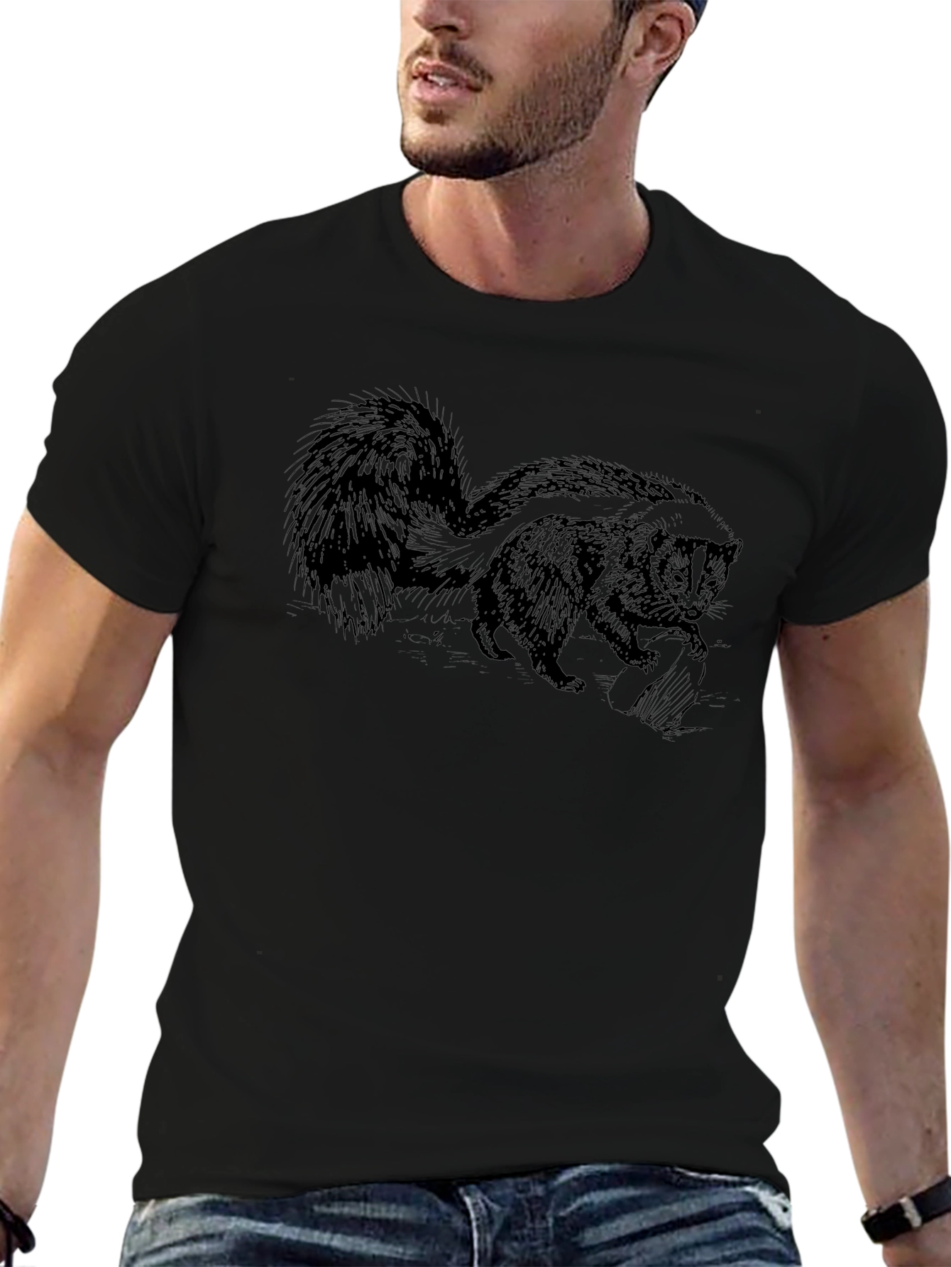 Skunk Graphic Tee - Wildlife Animal Shirt