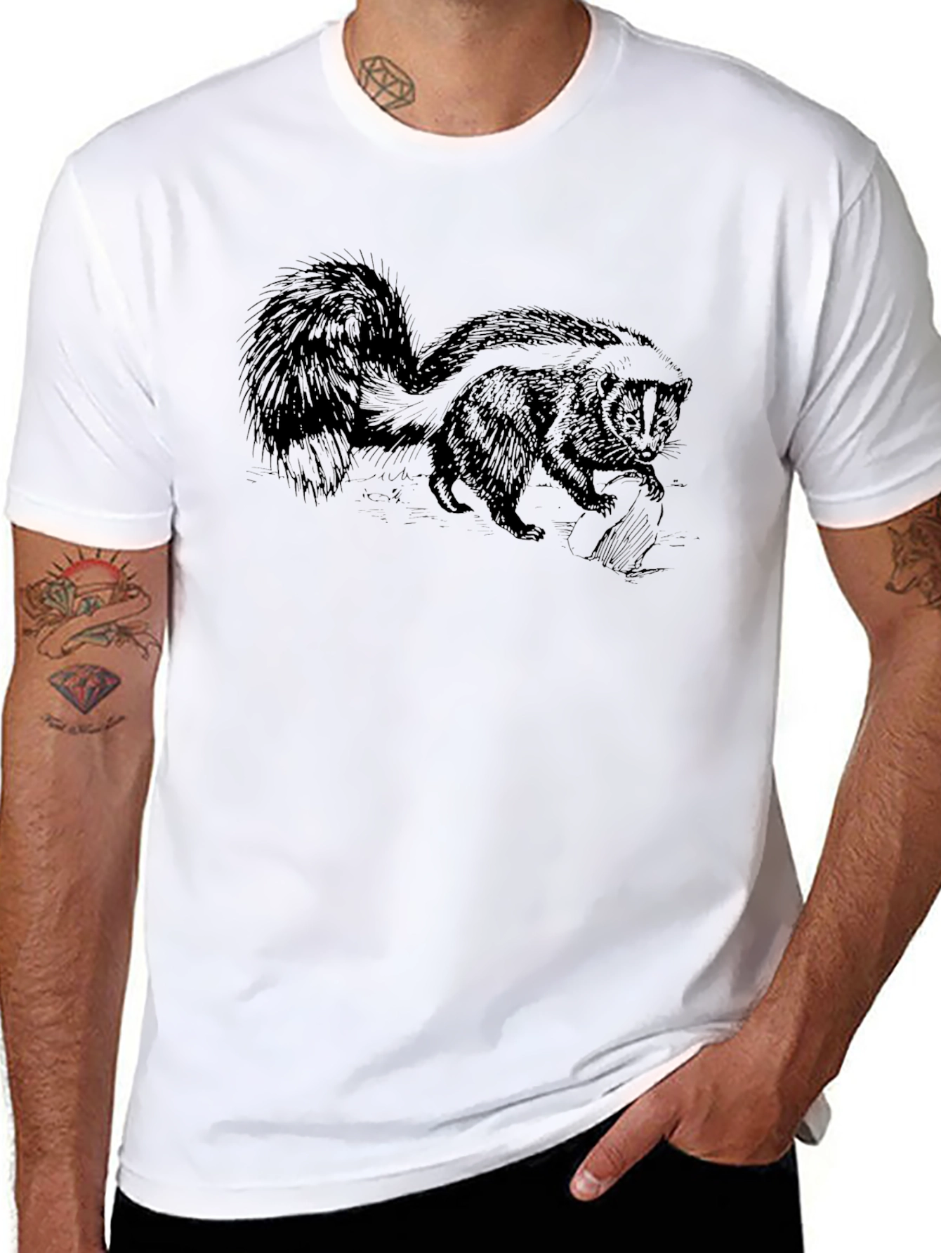 Skunk Graphic Tee - Wildlife Animal Shirt