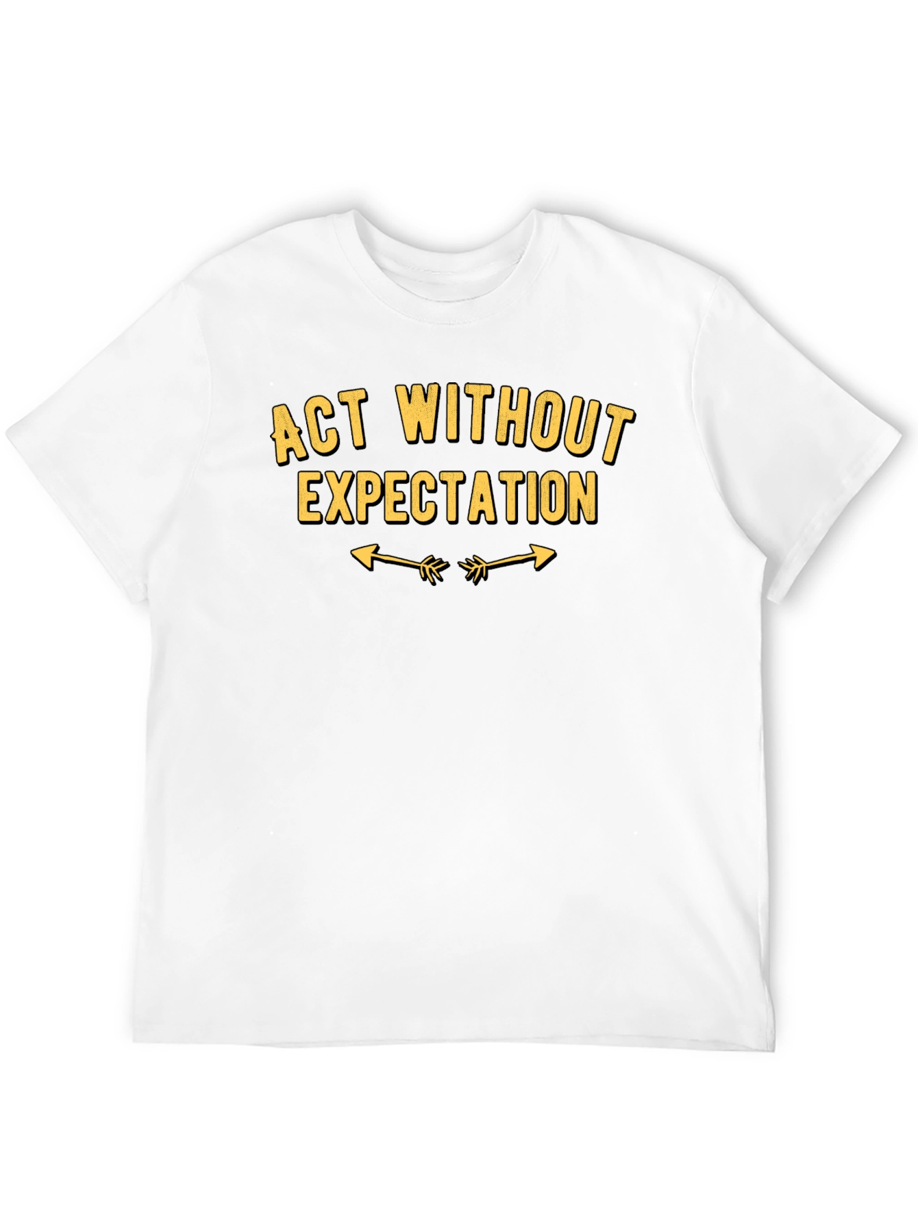 Act Without Expectation Black Graphic T-Shirt