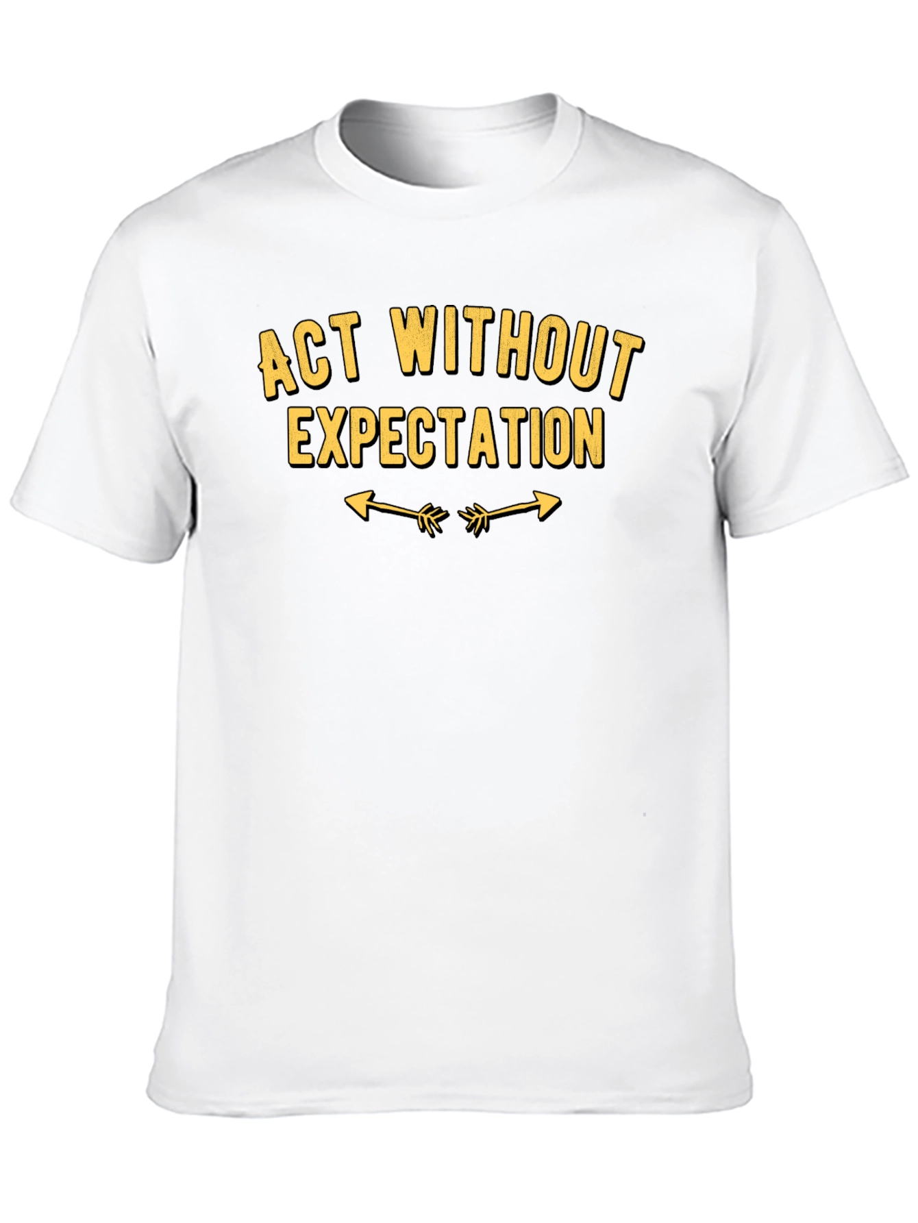 Act Without Expectation Black Graphic T-Shirt