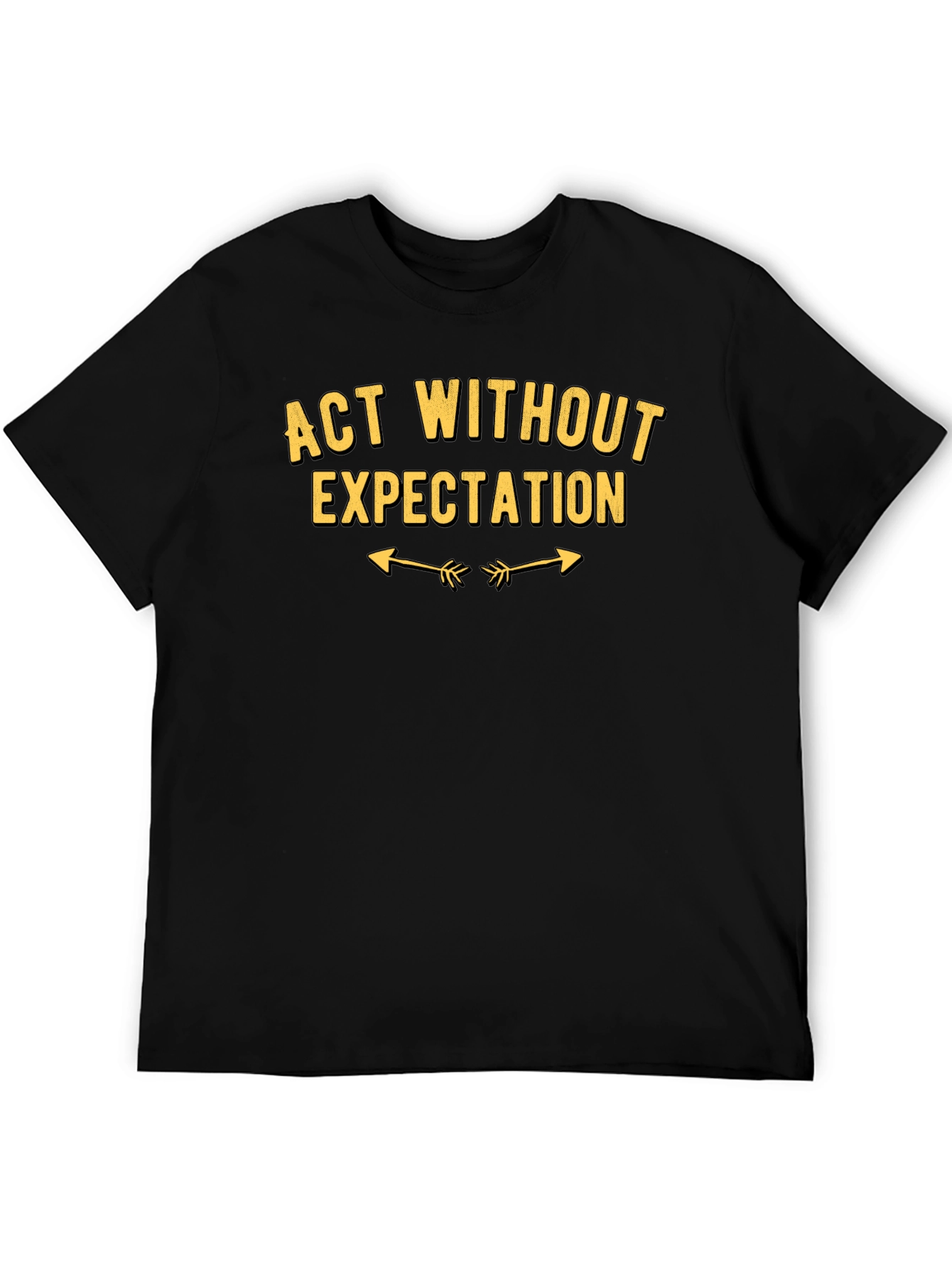 Act Without Expectation Black Graphic T-Shirt