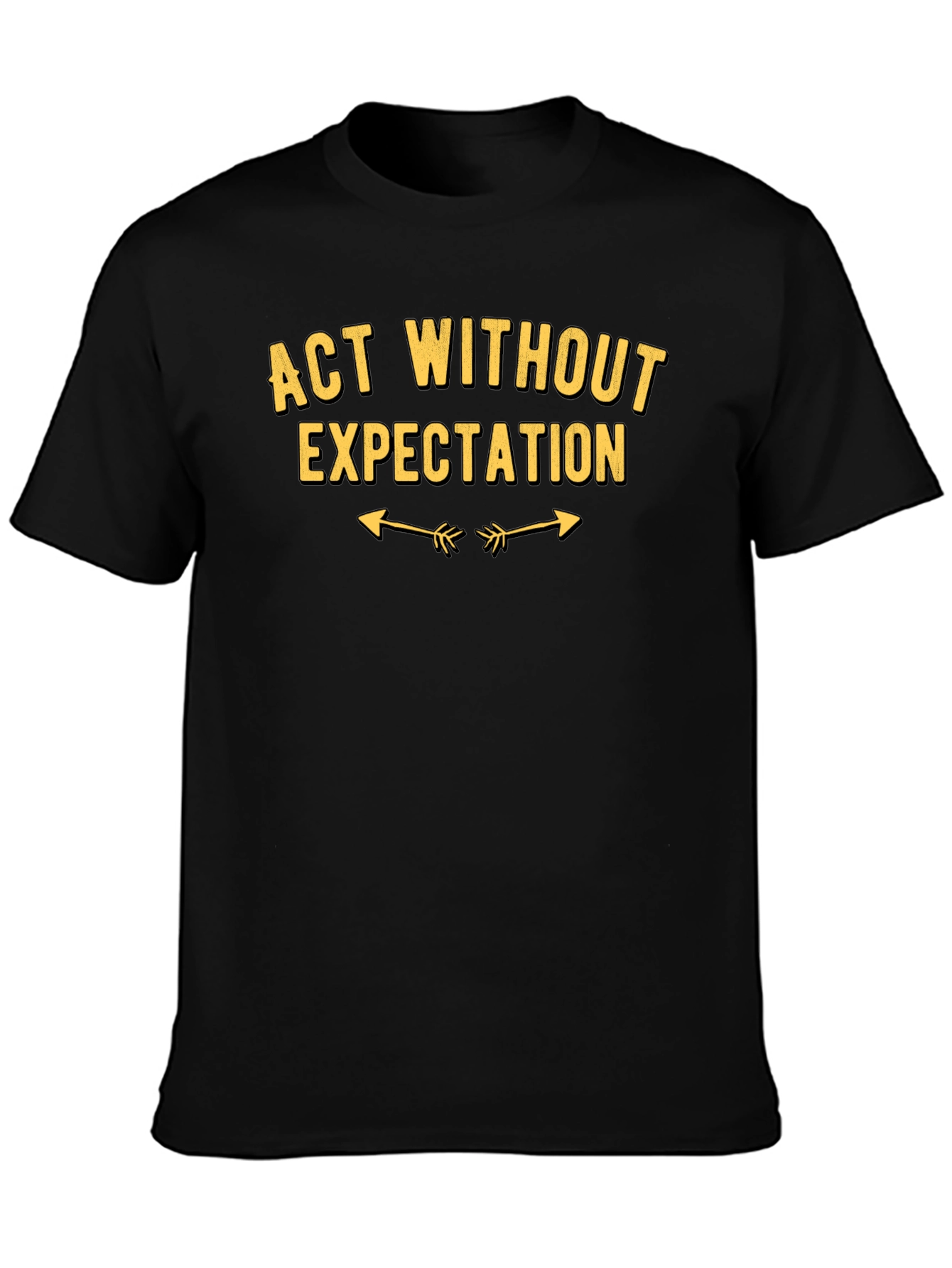 Act Without Expectation Black Graphic T-Shirt