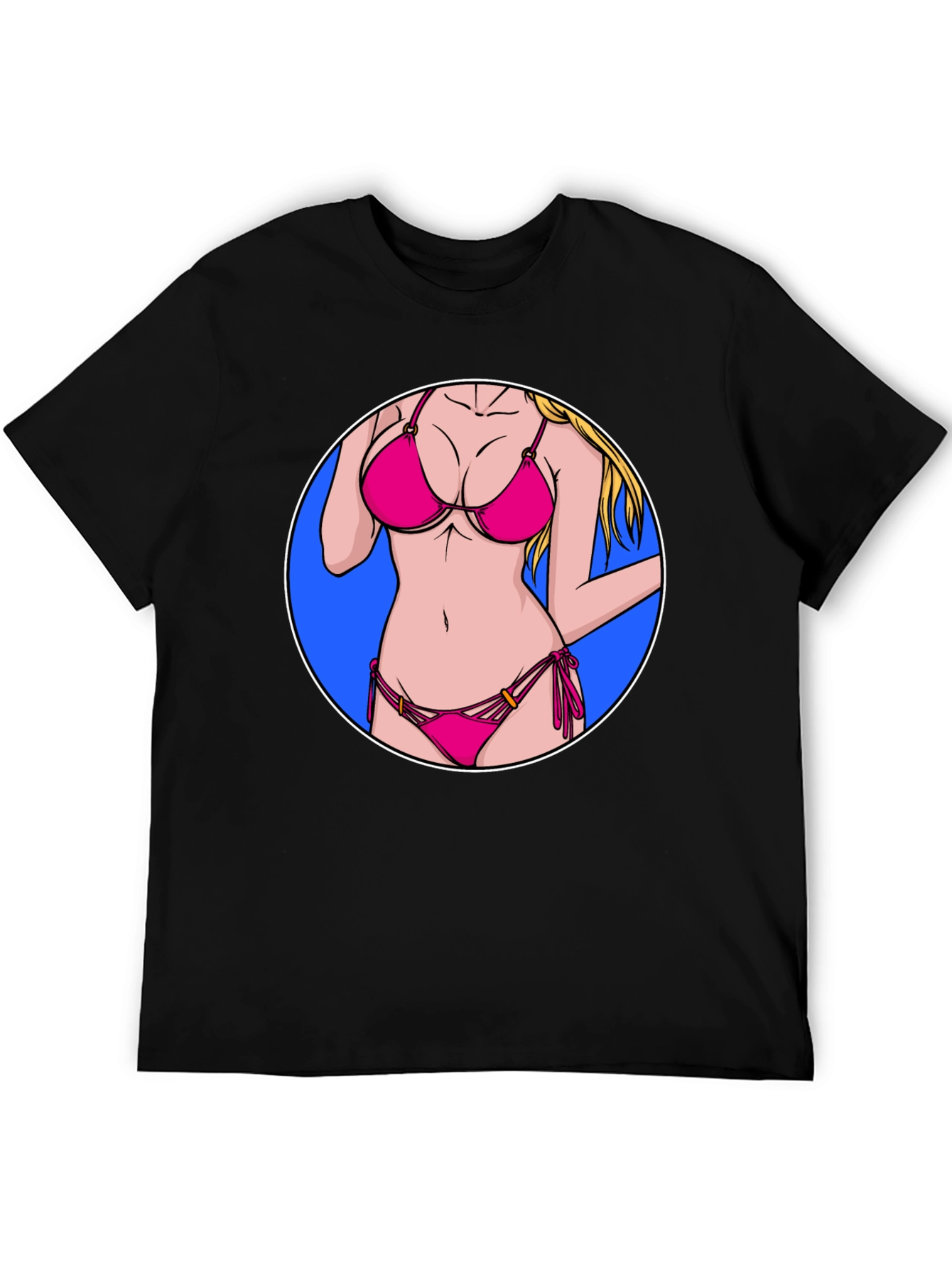 Bikini Girl Graphic T-Shirt - Black Cotton Tee