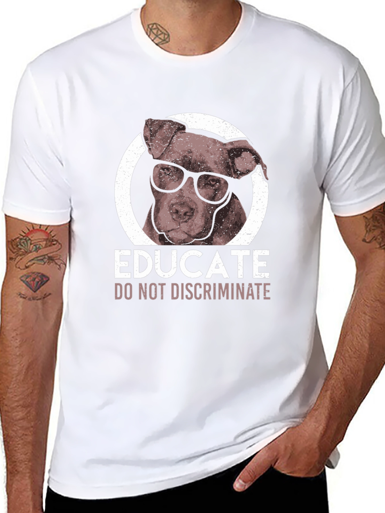 Educate Pitbull Tee - Do Not Discriminate