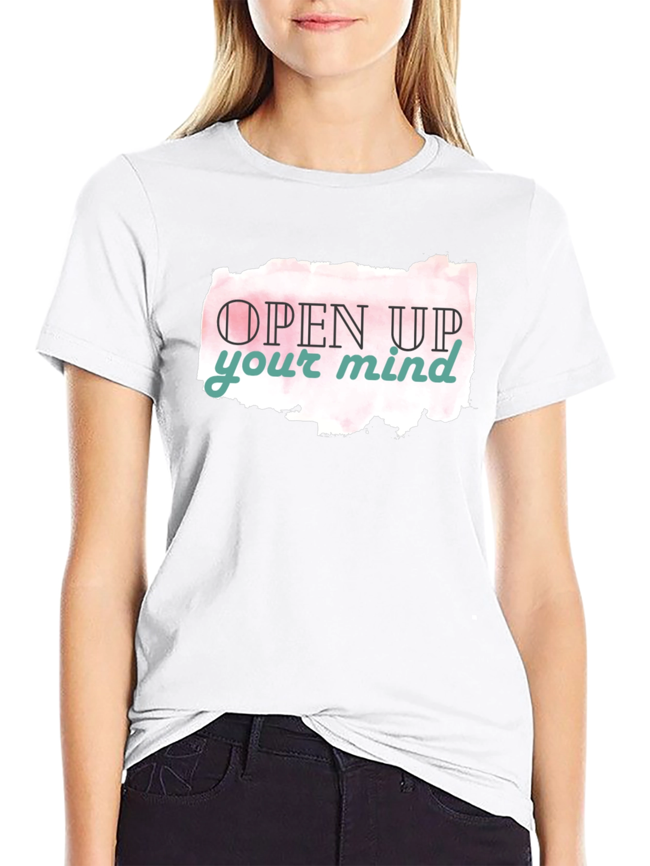 Open Mind Graphic Tee - Black Casual T-Shirt