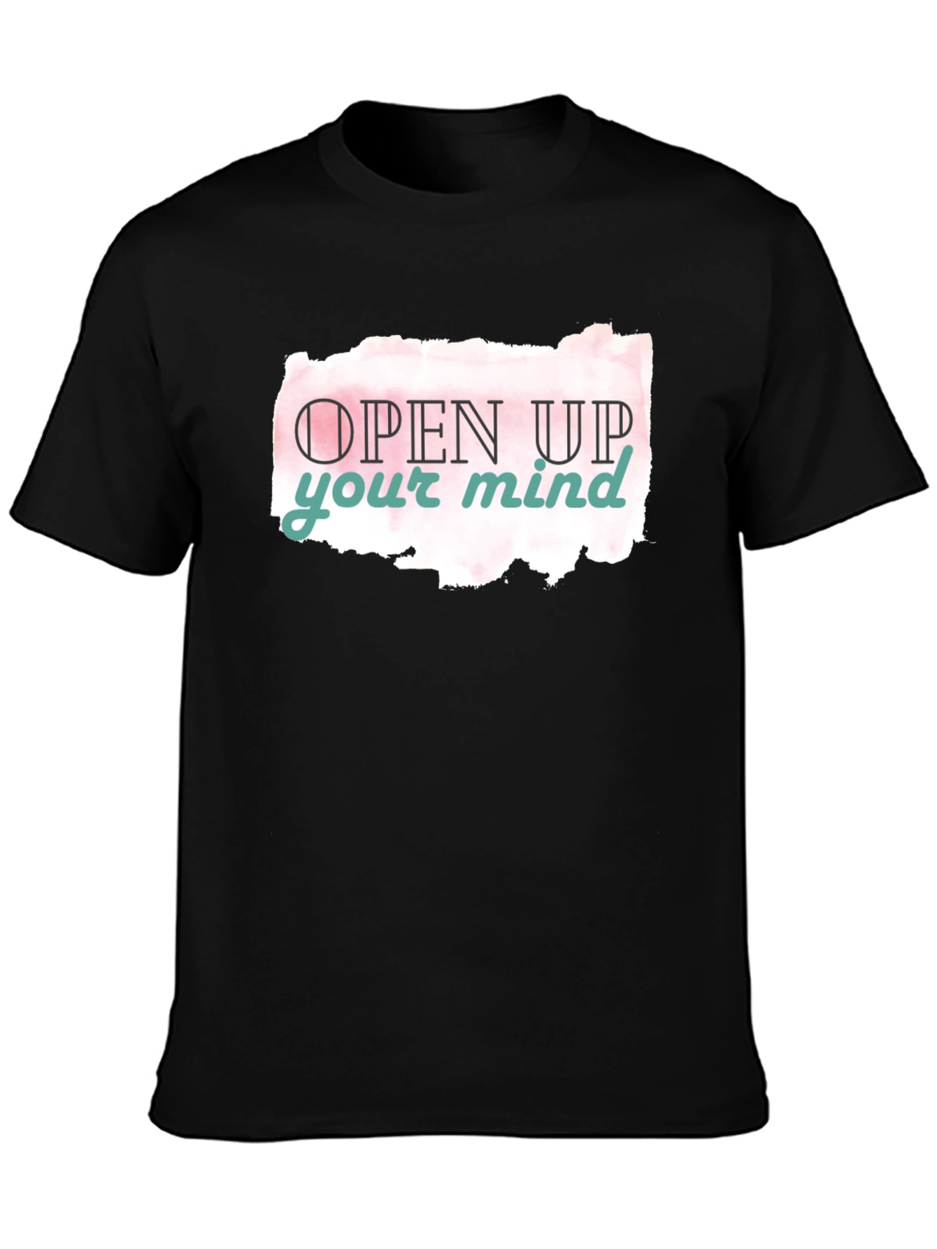 Open Mind Graphic Tee - Black Casual T-Shirt